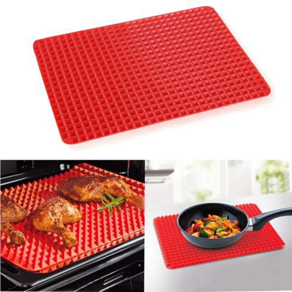 2 размера красные формы для выпечки кастрюля с антипригарным покрытием силиконовые коврики для выпечки формы коврик для приготовления пищи духовой коврик для выпечки лист кухонные инструменты - Цвет: 39 x 27cm