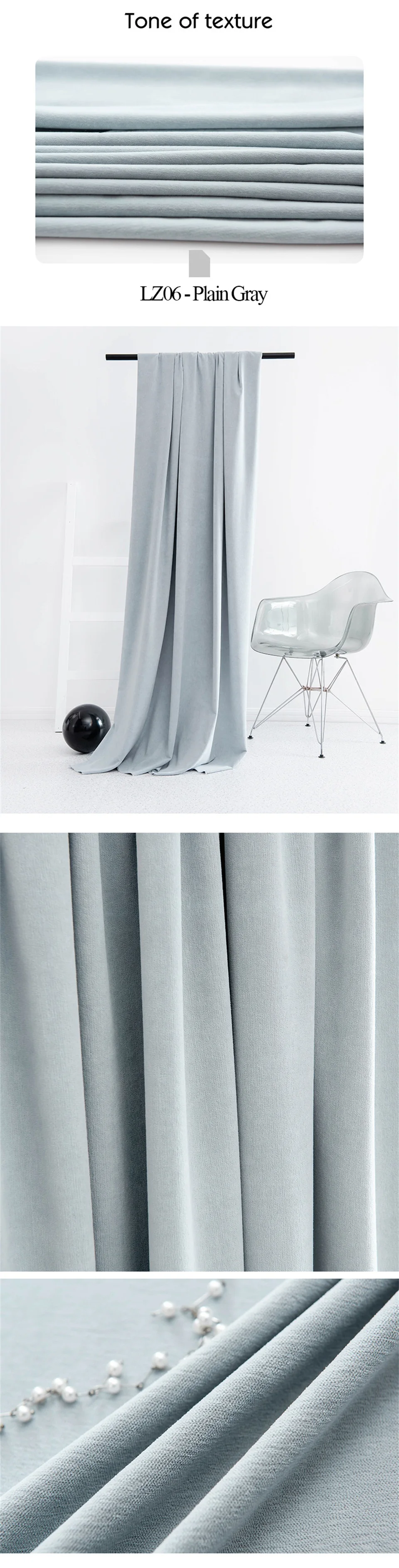 NORNE Modern Super Soft Luxury Velvet Solid Living Room Darkening Curtain for Bedroom Insulating Windows Panel Drapes Blinds