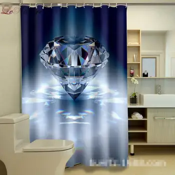 

LeRadore High Quality Waterproof Shower Curtains Diamond Printed Shower Curtain Polyester Fabric Bathroom Curtain