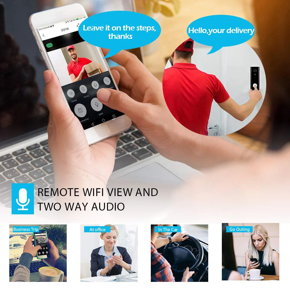  Tuya Smart Video Doorbell 1080P WiFi Video Intercom APP Remote Control Wireless Door Bell Camera Al