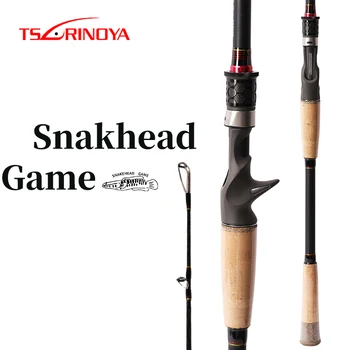 

TSURINOYA Fishing Rod LEOPARD 802HC 2.43m H Power Fast Action Baitcasting Solid Carbon Rod 2 Sections Snakhead Bait Casting Rod