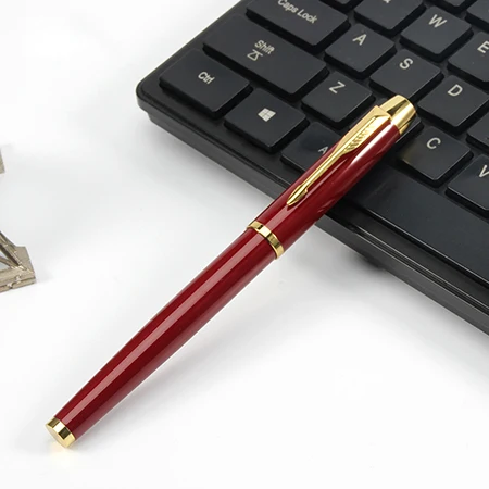 wine red gold 1pcs Custom Logo Милая металлическая гелевая ручка Роскошный персональный Kawaii канцелярский магазин пункт Забавный школьный офисный материал поставка стационарная вещь - Цвет: wine red gold 1pcs