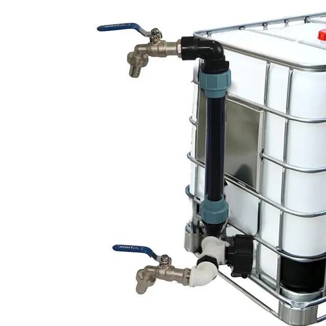 Ibc Gooseneck 3/4 Hüvelykes Tartály -Adapter Kimeneti Szeleptel 2 Wage Brass Tap Illesztő Cuve 1000L Accessoires