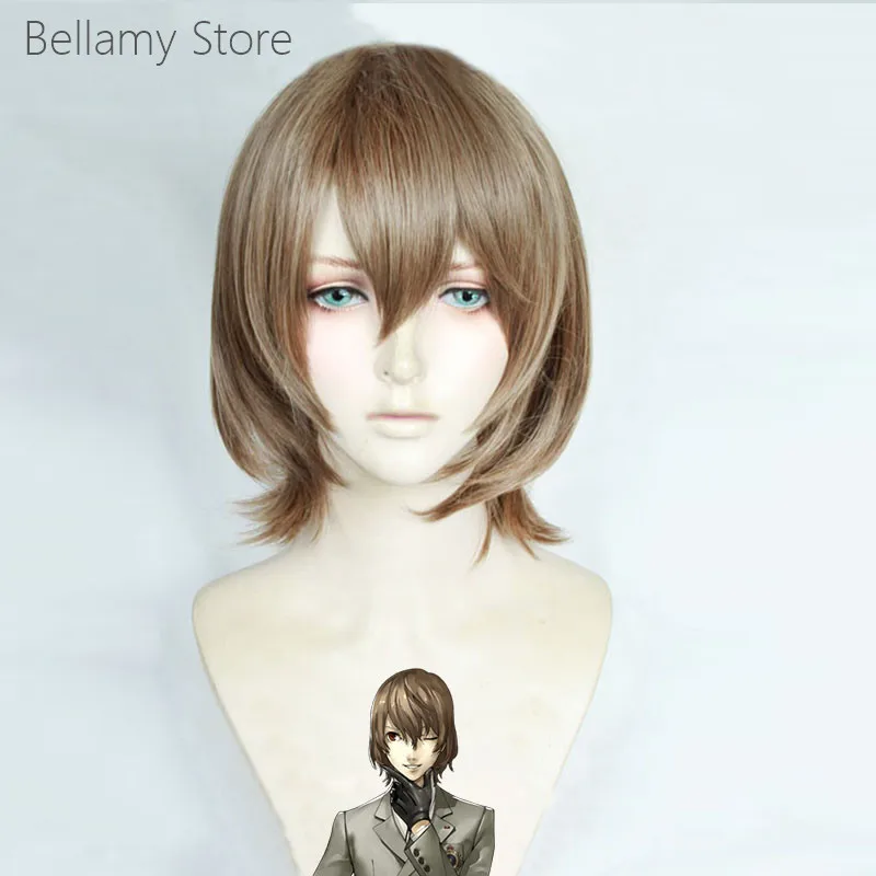 

Парик для косплея Persona 5 P5 Crow Goro Akechi + шапочка для парика