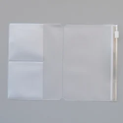 Versatile Traveler's Notebook Zipper Pouch with Card Pocket - Portable Passport Folder in 4 Sizes (S passport)