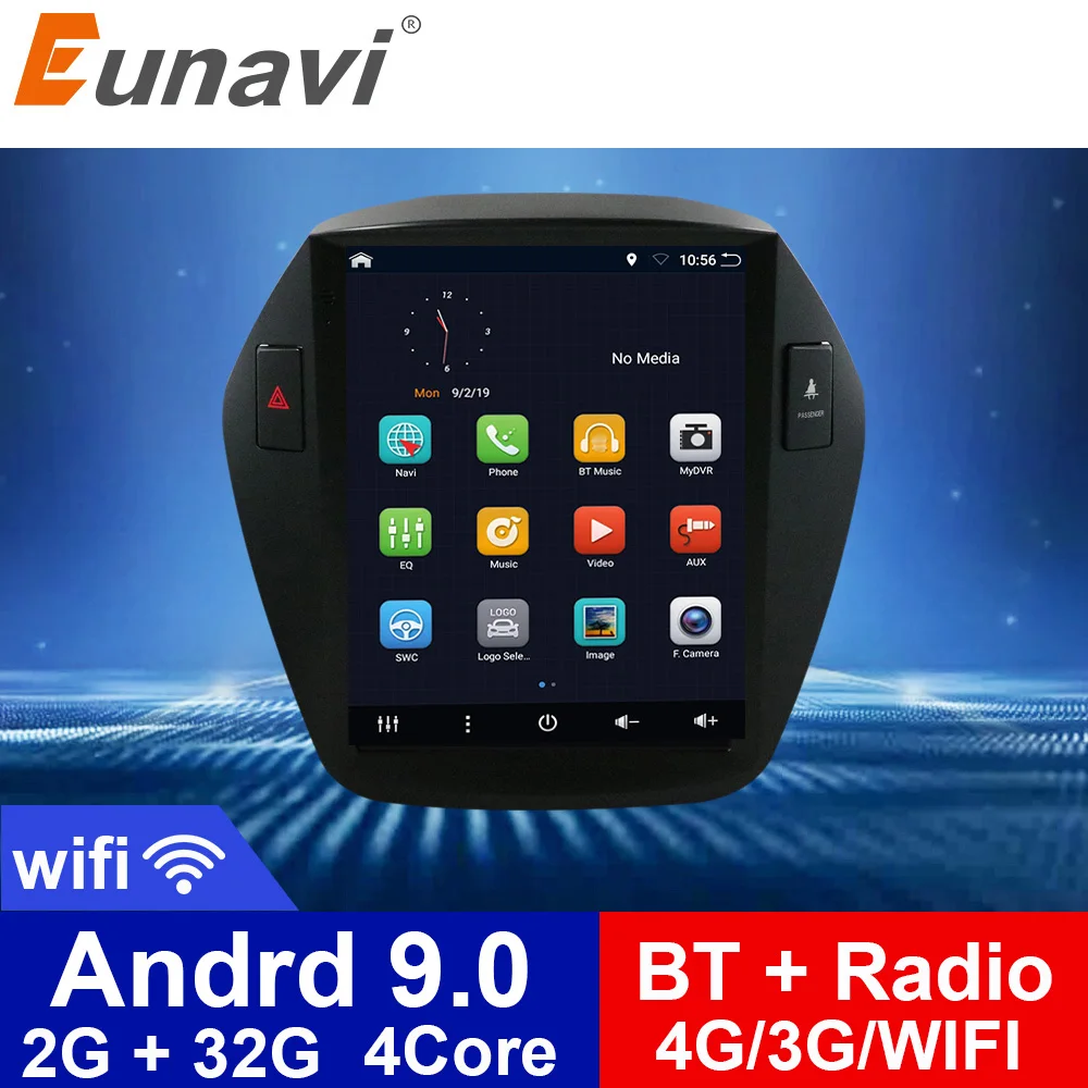 Eunavi 2 Din Android автомобильное радио для Hyunda Ix35 2010 2015 мультимедийный плеер Видео Аудио
