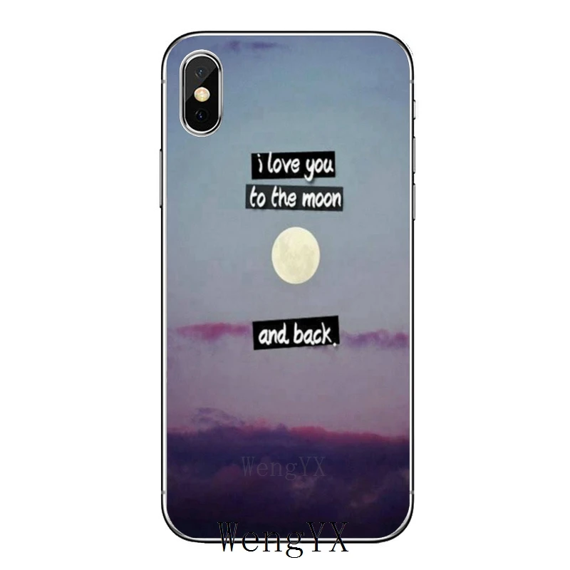 С надписью «I Love You To The Moon And Back(для iPhone 11 pro XR X XS Max 8 7 6s plus SE 5S 5c iPod Touch 5 6 Чехол - Цвет: Moon-And-Back-A-09
