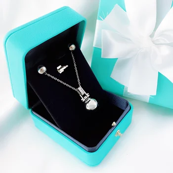 

2020 European and American classic ball pendant necklace earring 316 stainless steel plating 18K gold party gift