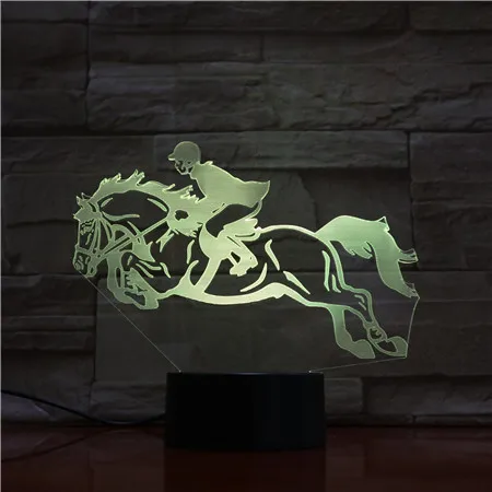 3D лампа для верховой езды, лучший подарок для семьи, сенсорный датчик, светодиодный Ночной светильник, лампа для фестиваля, украшения офиса