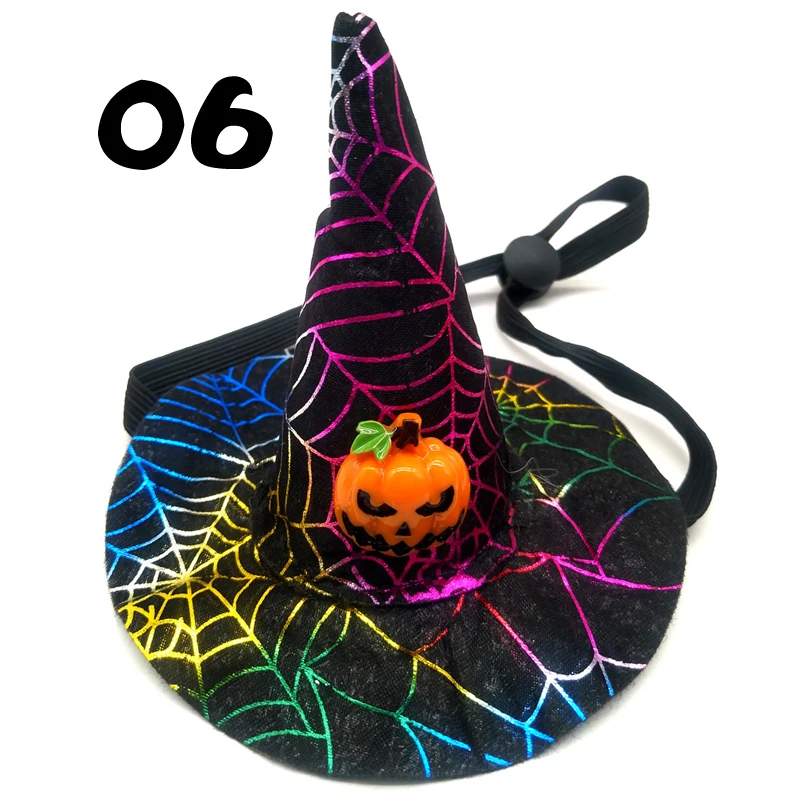 Домашнее животное Хэллоуин костюмы паук тыква шляпа-Собака Кошка ведьма колдун шляпа для Хэллоуина - Цвет: 06