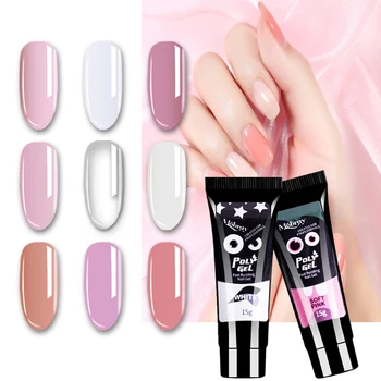 

3Pcs/Set Poly Extention Gel Kits Nail Art Nail Clear Camouflage Color Nail Tip Form Crystal UV Gel Slice Brush Nail Polygel Kit