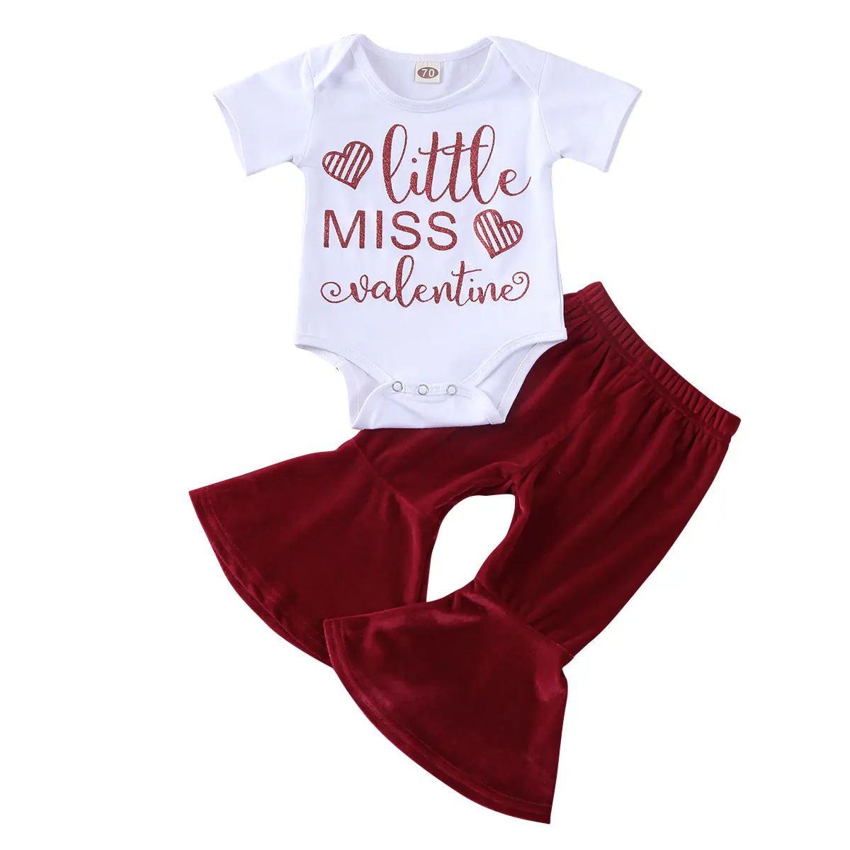 Комплект из 2 предметов одежда на День святого Валентина для маленьких девочек