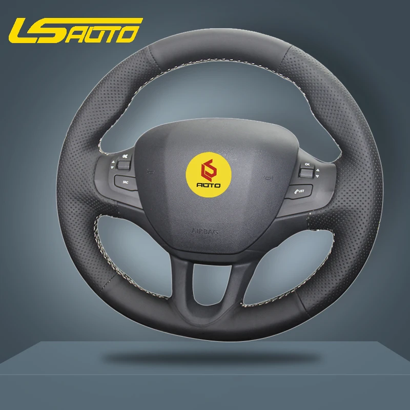Чехол на рулевое колесо для Peugeot 208 2011 2019 2008 2013 кожаный чехол колесо|Чехлы руль| |