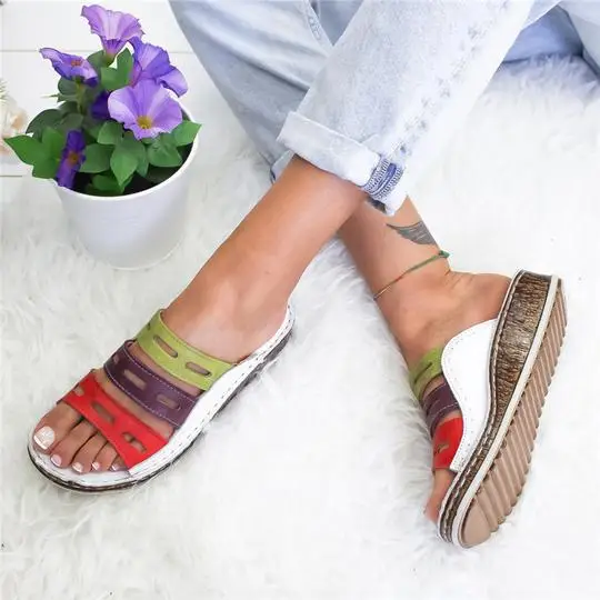 NAUSK летние новые Летние женские сандалии шить сандалии женская повседневная обувь с открытым носком Модная обувь на платформе туфли на танкетке шлепанцы пляжная обувь