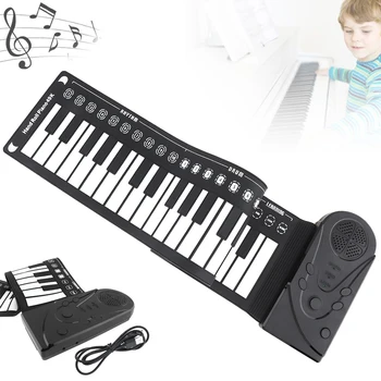 

49 Keys Electronic Portable Silicon Roll Up Piano Flexible Hand Electronic Keyboard Built-in Speaker Children Toys Organ