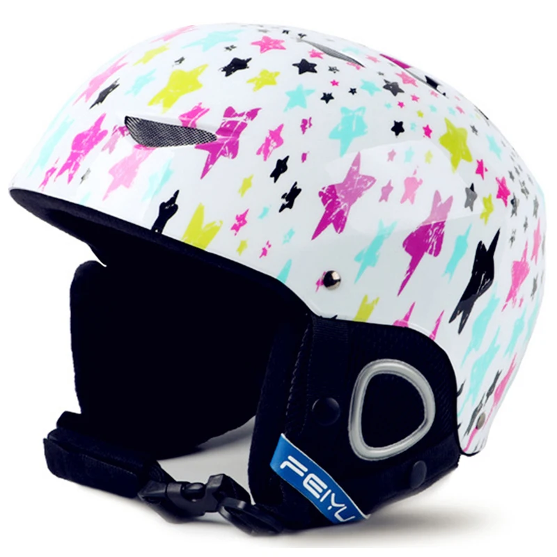 Детский лыжный шлем, шлем для сноуборда, зимний теплый ветрозащитный защитный шлем для езды на велосипеде/автомобиле, спортивный Снежный шлем, От 3 до 10 лет - Цвет: Белый
