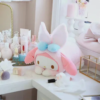 

Cute bunny ears Hello Kitty Melody Cinnamoroll rabbit plush doll mini pillow car hanging decoration tissue box holder plush