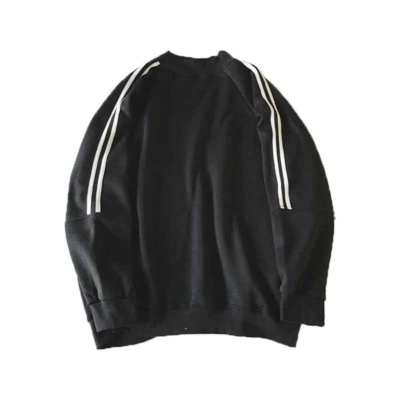 

Autumn Winter Hip Hop Sweatshirts Mens Streetwear Pullover Cotton Harajuku Sweatshirt Style Big Yards Side Stripe Decoration