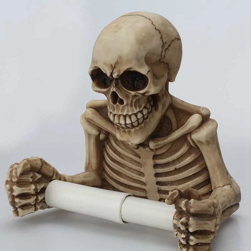 Creative Skull Toilet Paper Holder Wall Mounted Toilet Paper Storage Box Bathroom Storage Box