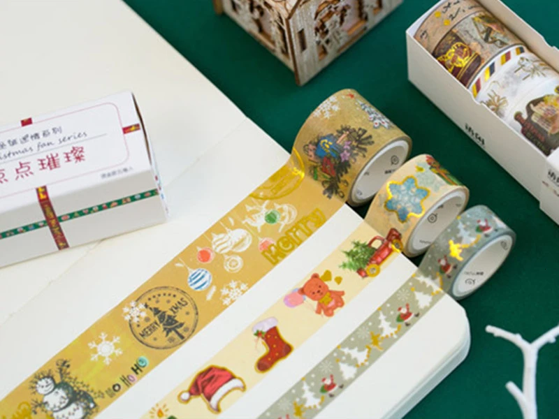 Креативные кавайные маски для рождества, набор лент для ручного счета, васи лента, сделай сам, украшения, дневник, клейкие наклейки, товары для рукоделия 024062