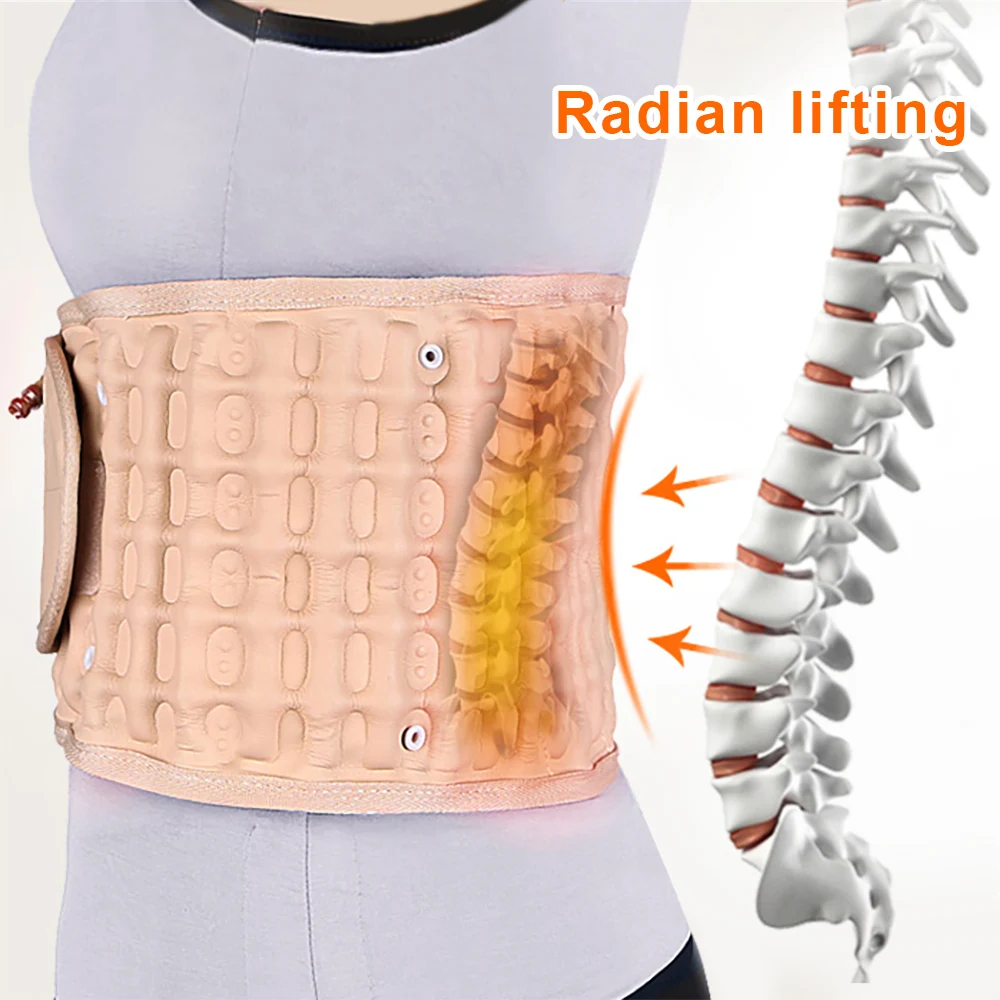 

Waist Air Traction Brace Belt Spinal lumbar Support Back Relief Belt Backach Pain Release Massager Unisex Physio Decompression