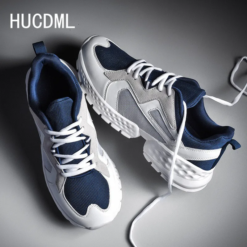 

HUCDML Casual Shoes Men Spring/Autumn Mesh Breathable Light Men Sneakers Male Trainers Big Size 45 46 Support Dropshipping