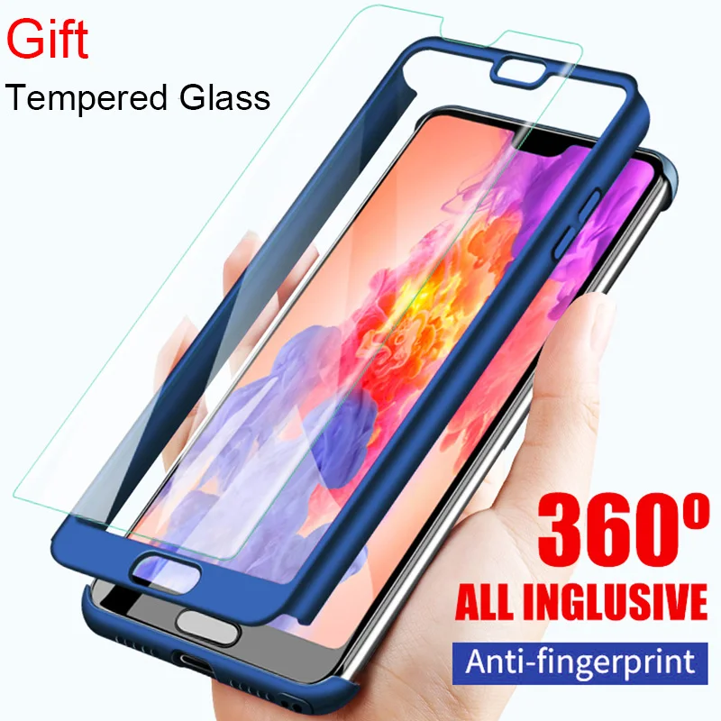 

360 Full Cover Case for Huawei P20 Lite Case with Tempered Glass for Huawei P Smart Hard Case for Huawei P8 P9 Lite 2017 P10 Pro