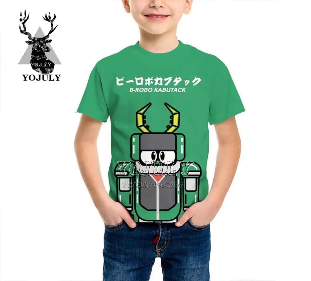 YOJULY/Милая B-ROBO, KABUTACK, футболка с 3d принтом для мальчиков и девочек-подростков, детский кавайный топ с короткими рукавами, футболки, детская одежда, уличная одежда, A424