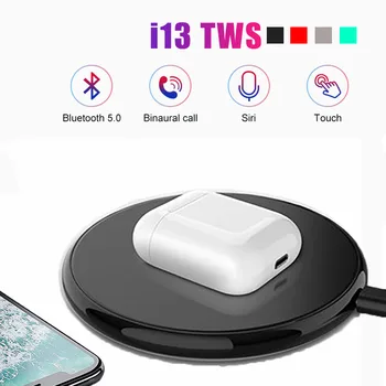 

Wireless Charging i13 Tws Bluetooth 5.0 Headphone Original Helmets Surround Sound Supper Bass Pop up For All Smart Phones