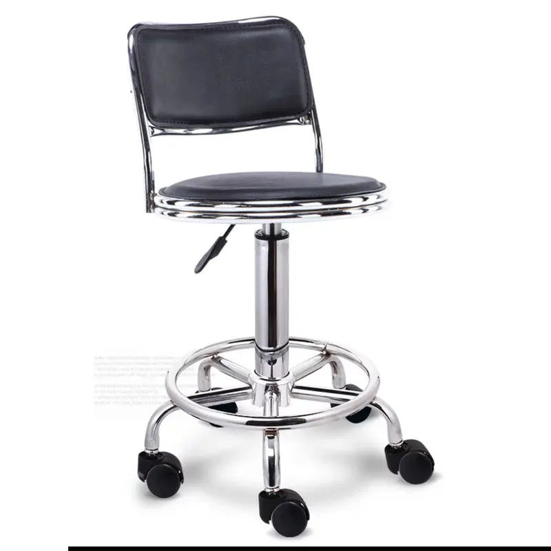 Backrest Black Современный барный стул может Лифт вращаться бар Домашний парикмахерский магазин книжный магазин креативный Простой Досуг без скольжения высокий стул - Цвет: Backrest Black