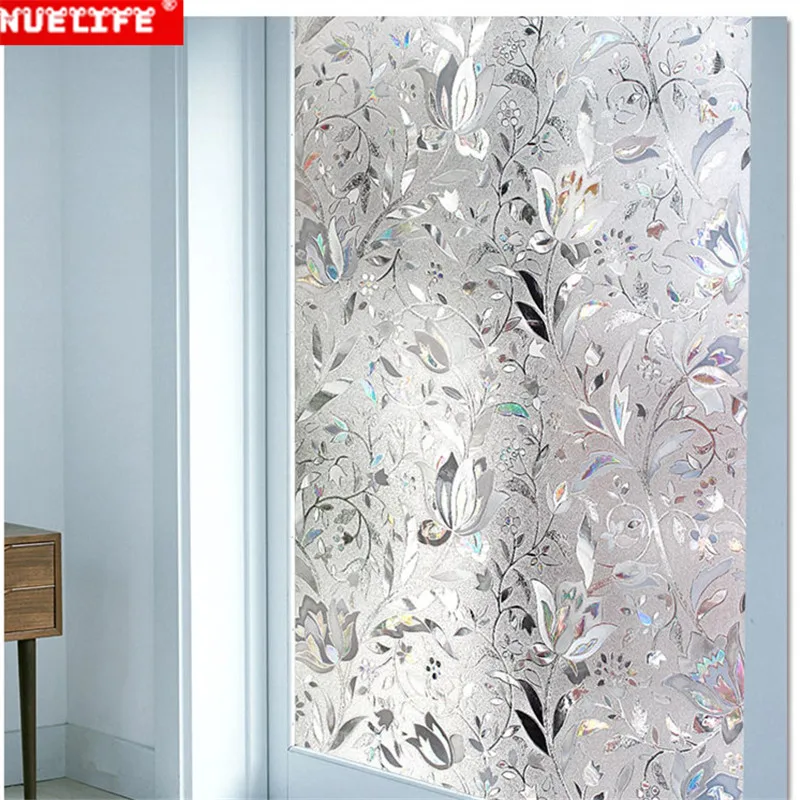 Матовая Электростатическая стеклянная пленка с узором в виде ветки тюльпана