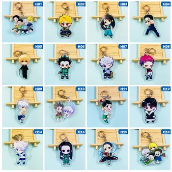 

Anime Hunter X Hunter Keychain Japanese Cartoon Figure Gon Killua Zoldyck Kurapika Key Chains Acrylic Pendent Keyring