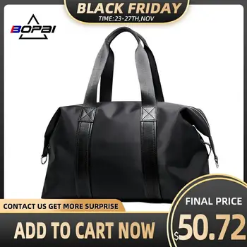 

BOPAI 2020 Men Travel Duffle Bags Very Good Load Bearing Women Overnight Weekend Travel Shoulder Bags Black Blue Unisex Valise