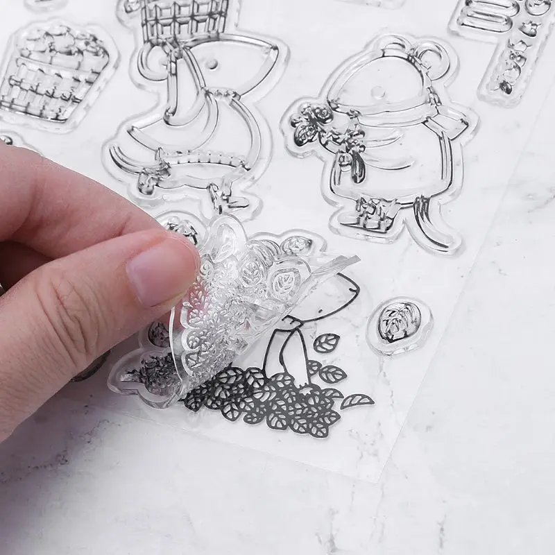 Силиконовые мультфильм печати в виде мышей печать милые узоры DIY скрапбук фотоальбом Декор карты английские буквы D2TD