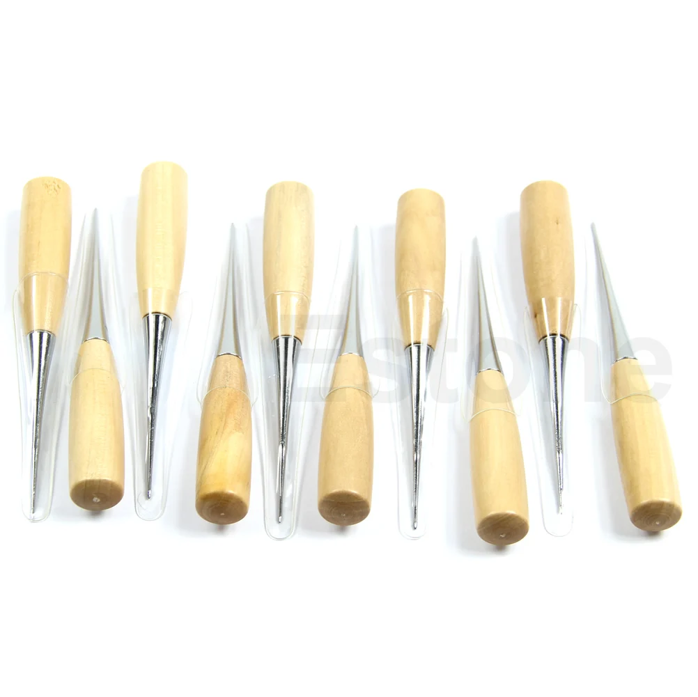 

Leather Craft Cloth Awl Tool Sewing Hole Punching Wooden Stitching Overstitch