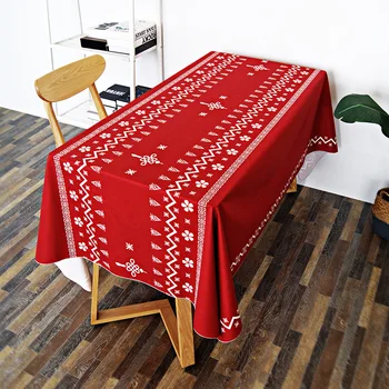 

Nordic Christmas Red Tablecloth Rectangle Holiday Party Tablecloth Modern Dinning Table Decoration Manteles Home Textile EB50ZB