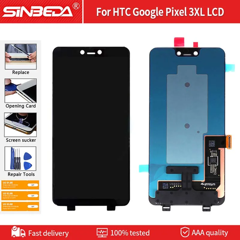 6 3 &quotAMOLED для HTC Google Pixel 3XL ЖК-дисплей дигитайзер сенсорный экран XL Pixel3XL | Мобильные