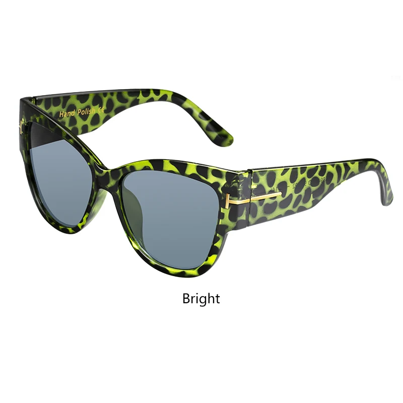 Винтажные негабаритные солнцезащитные очки "кошачий глаз", женские большие черные оттенки, сексуальные градиентные очки, роскошные брендовые солнцезащитные очки, золотые, Т-образные украшения - Цвет линз: C3