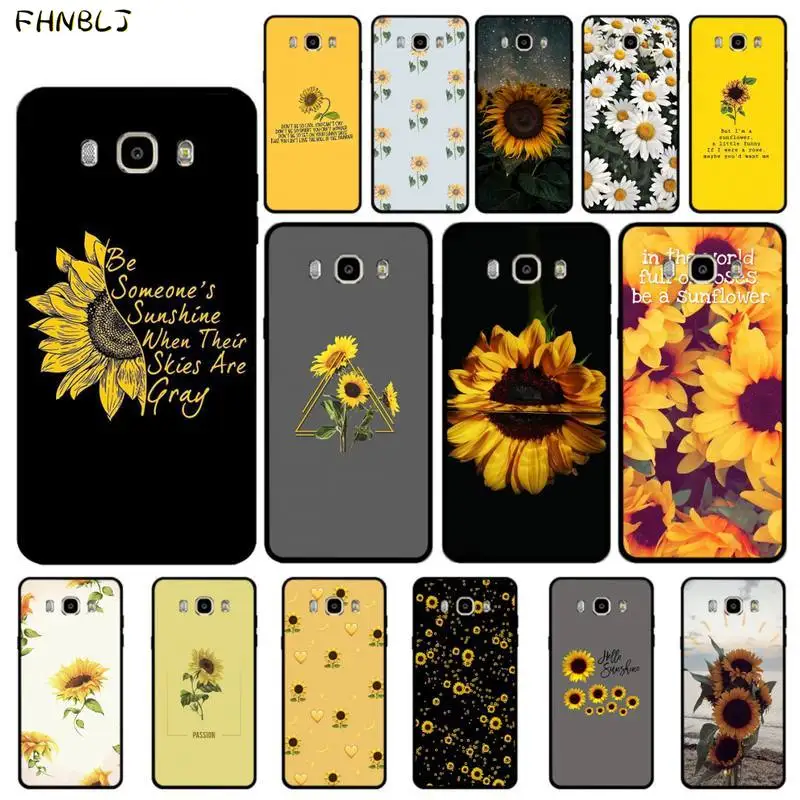 FHNBLJ красивый желтый подсолнух DIY окрашенный блестящий чехол для телефона Samsung J4