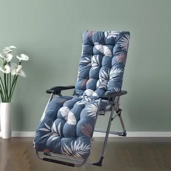 

Foldable Leaf Print Double-sided Lounge Chair Cushion Pad Soft Thicken Seat Mat