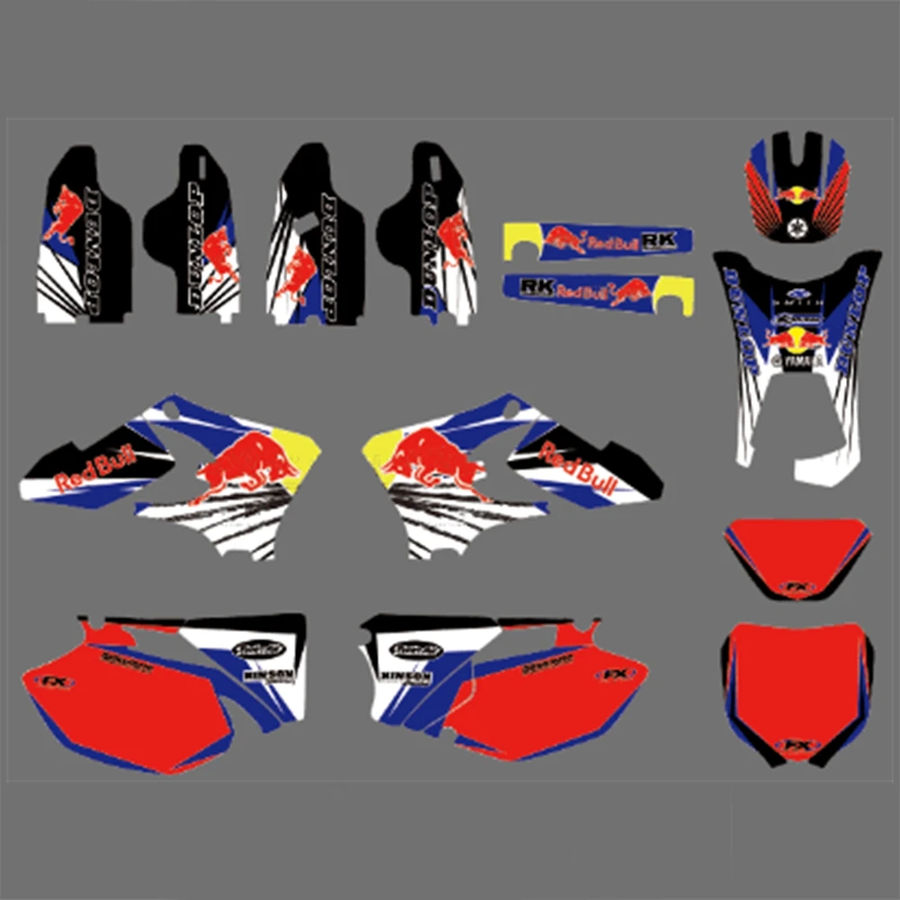 

For YAMAHA WR250F WR450F 2005 2006 Graphics Decals Stickers Custom Number Name 3M Full Motorcycle Backgrounds Accessories