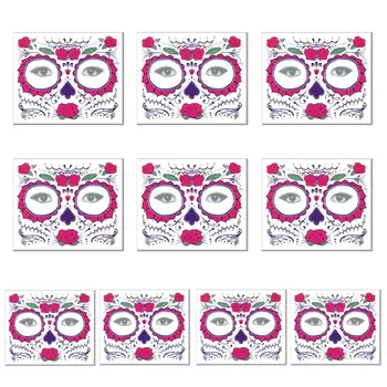 

Halloween Face Temporary Tattoos Stickers Day of the Dead Sugar Skull Floral Skeleton Mask Unisex Mexican Party Favor Supplies