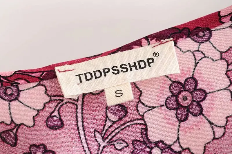 Woah Djf65-8531 платье с v-образным вырезом и принтом в европейском и американском стиле