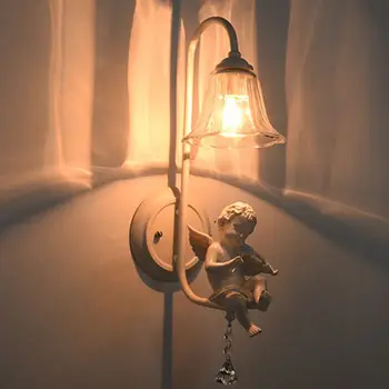 

Modern contracted sweet sitting room dining-room bedside corridor lamp fashionable bedroom individual character angel wall lamp