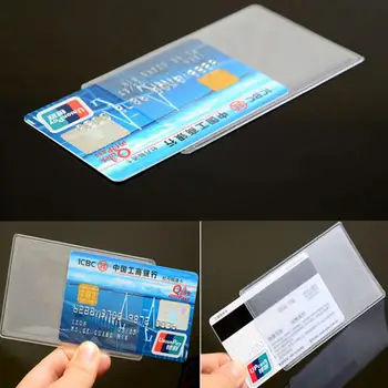 

10PCS PVC Transparent Credit Card Holder Protect ID Card Business Card Cover Bank Card Holder Plastic Credit Card Protector