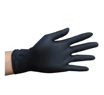 Guantes de látex de nitrilo negro desechables gruesos, guantes de goma a prueba de aceite, guantes nitrilo 100 piezas, guantes desechables