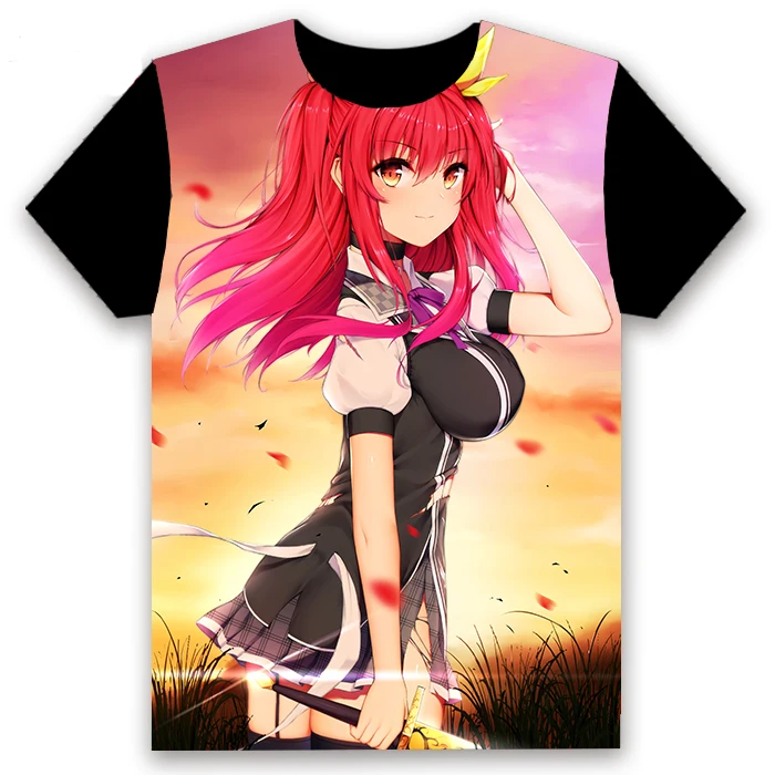 13 Модная мужская футболка, аниме Rakudai Kishi no кавалерия курогане шизуку, косплей, короткий рукав, черная футболка, топы, летняя забавная рубашка - Цвет: 13