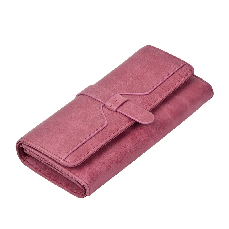 Purple Заводская распродажа, Женский кошелек, длинный, натуральная кожа, красный, Rfid Блокировка, карта, кошелек, женские кожаные кошельки, винтажные - Цвет: Purple