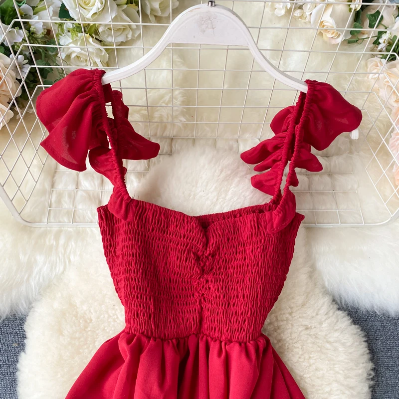 Neploe Dress Women Fashion Square Collar Spaghetti Strap Ladies Vestidos Summer 2020 Elegant Slim Waist Female Dresses 1C916