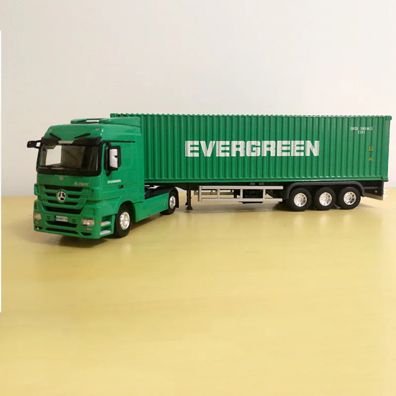 1:50 весы металлический контейнер грузовика трейлера EVERGREEN Cargo Logistics Auto Diecast Model